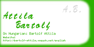 attila bartolf business card